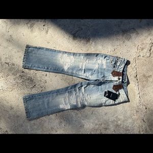 D&G jeans with leather detail